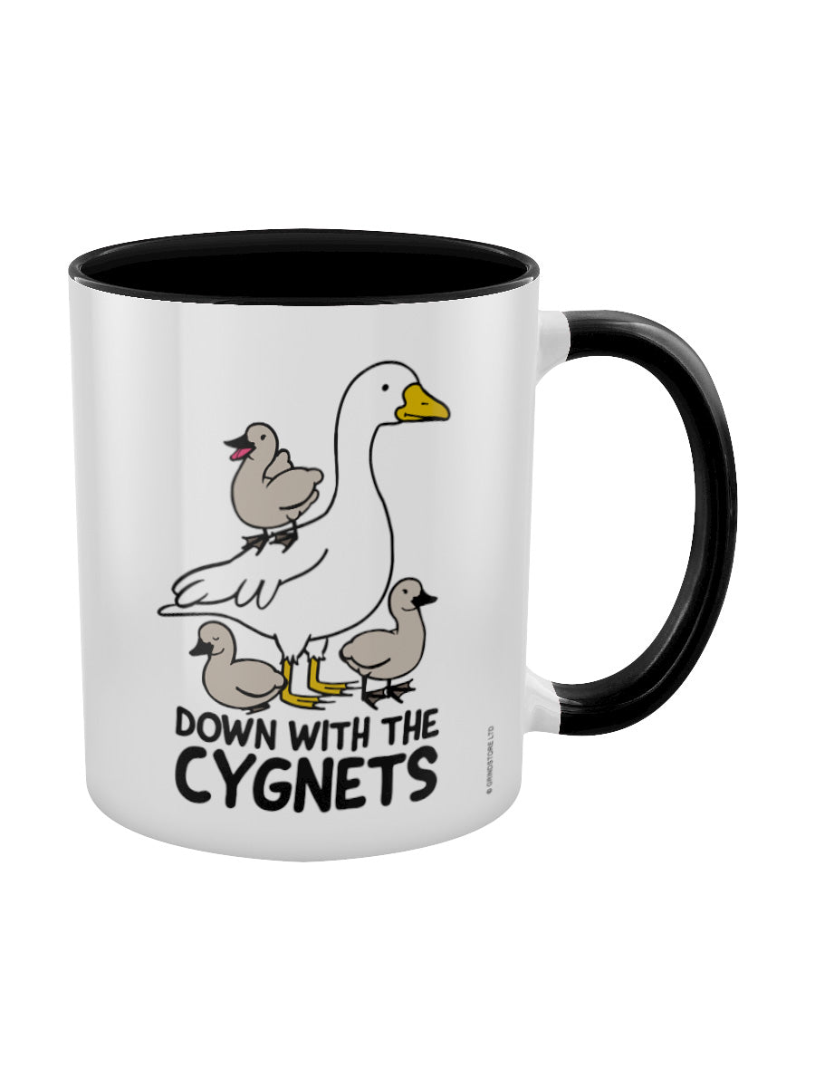 Silly Goose Down With The Cygnets Black Inner 2-Tone Mug