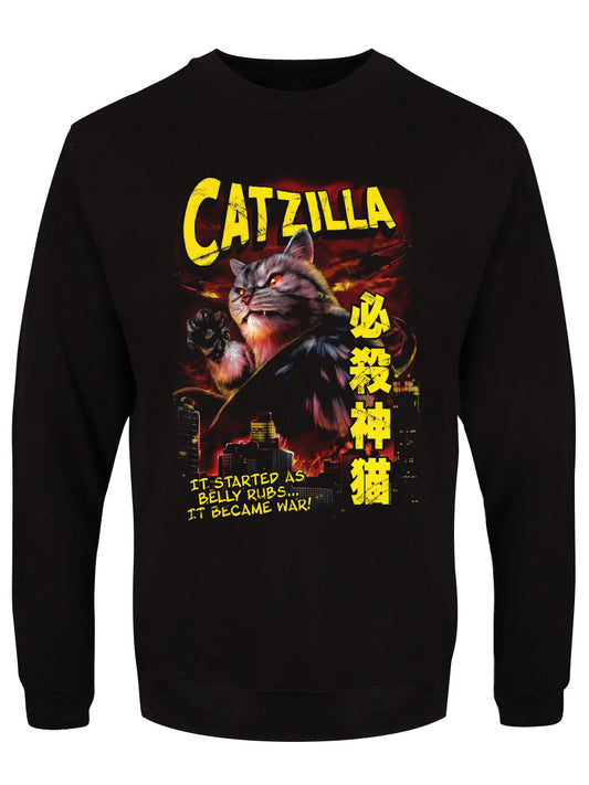 Horror Cats Catzilla Men's Black Sweatshirt