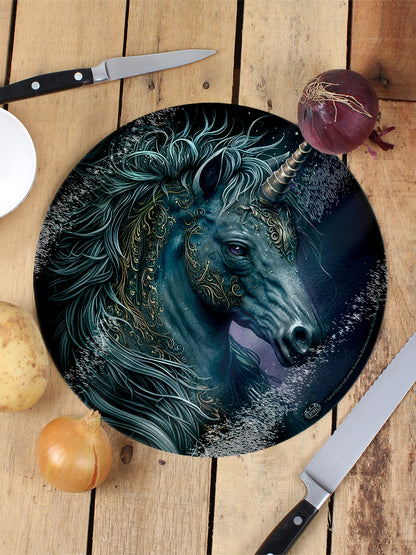 Spiral Celtic Unicorn Circular Chopping Board