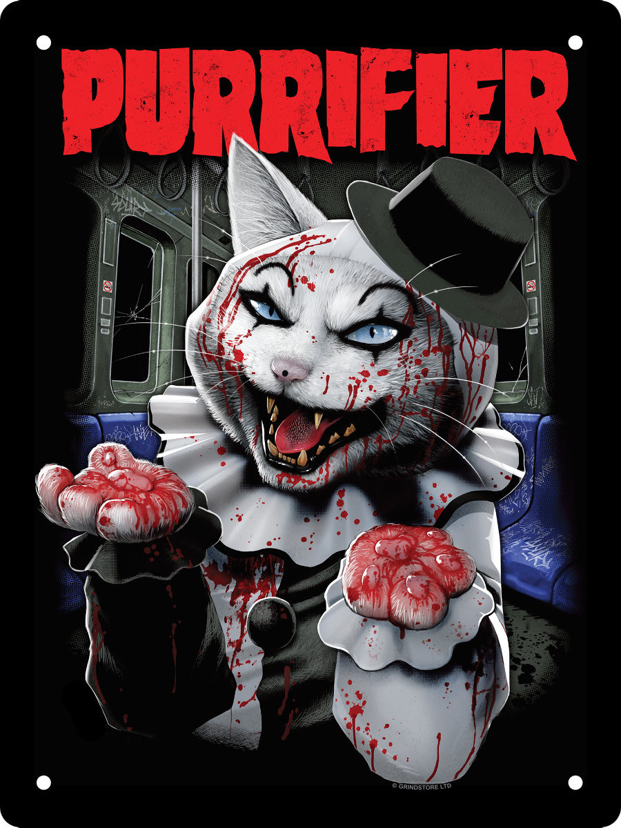 Horror Cats Purrifier Mini Tin Sign