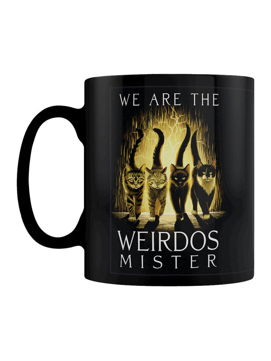 Horror Cats We Are The Weirdos Black Mug