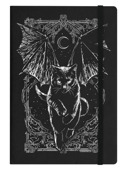 Tressym The Winged Cat Black A5 Hard Cover Notebook