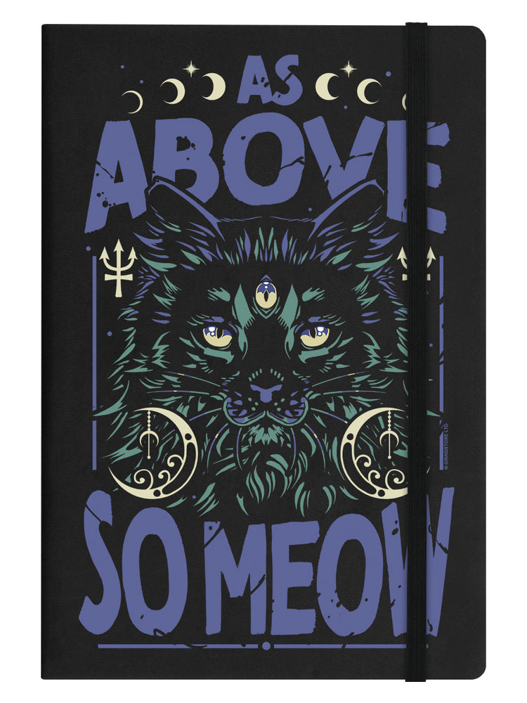As Above So Meow Black A5 Hard Cover Notebook