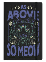 As Above So Meow Black A5 Hard Cover Notebook