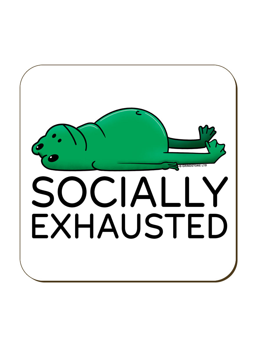 Socially Exhausted Frog Coaster