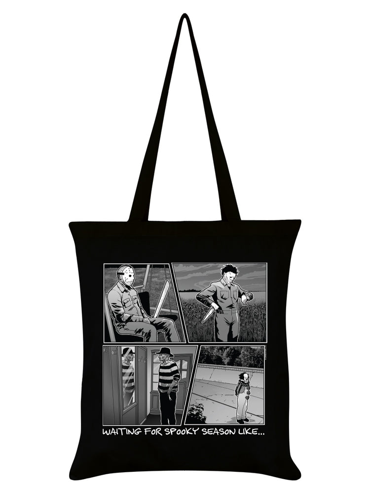 Waiting For Spooky Season Like... Black Tote Bag