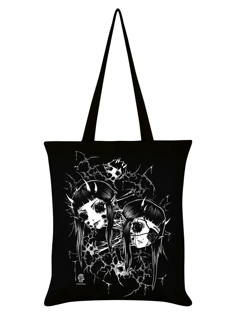 Cosmic Boop Split Black Tote Bag
