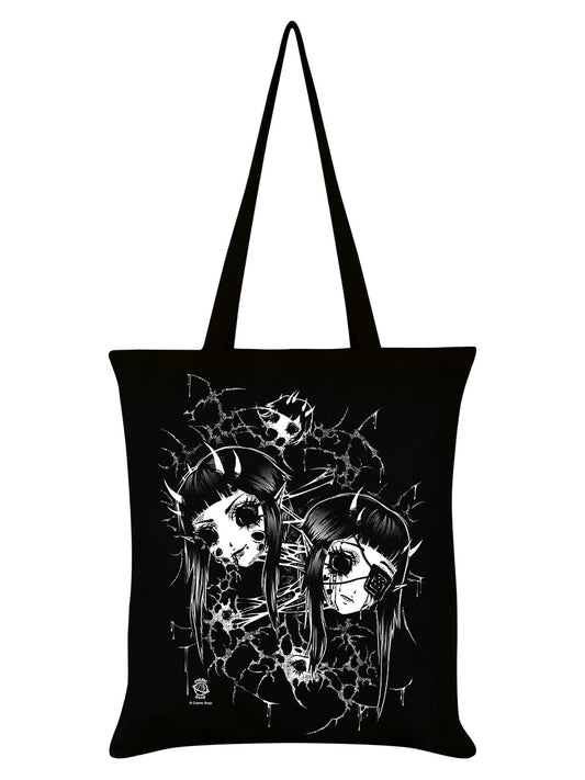 Cosmic Boop Split Black Tote Bag