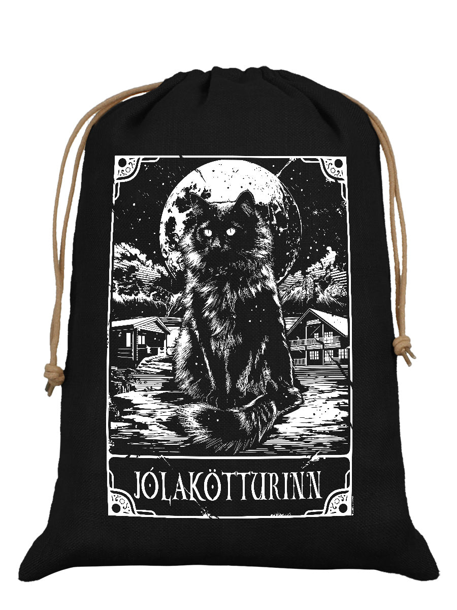 Deadly Tarot - Jólakötturinn The Yule Cat Black Hessian Santa Sack