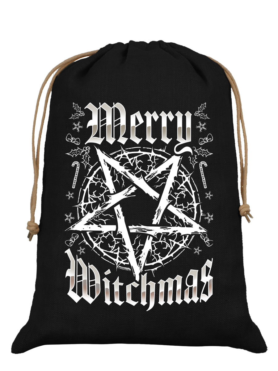 Merry Witchmas Black Hessian Santa Sack