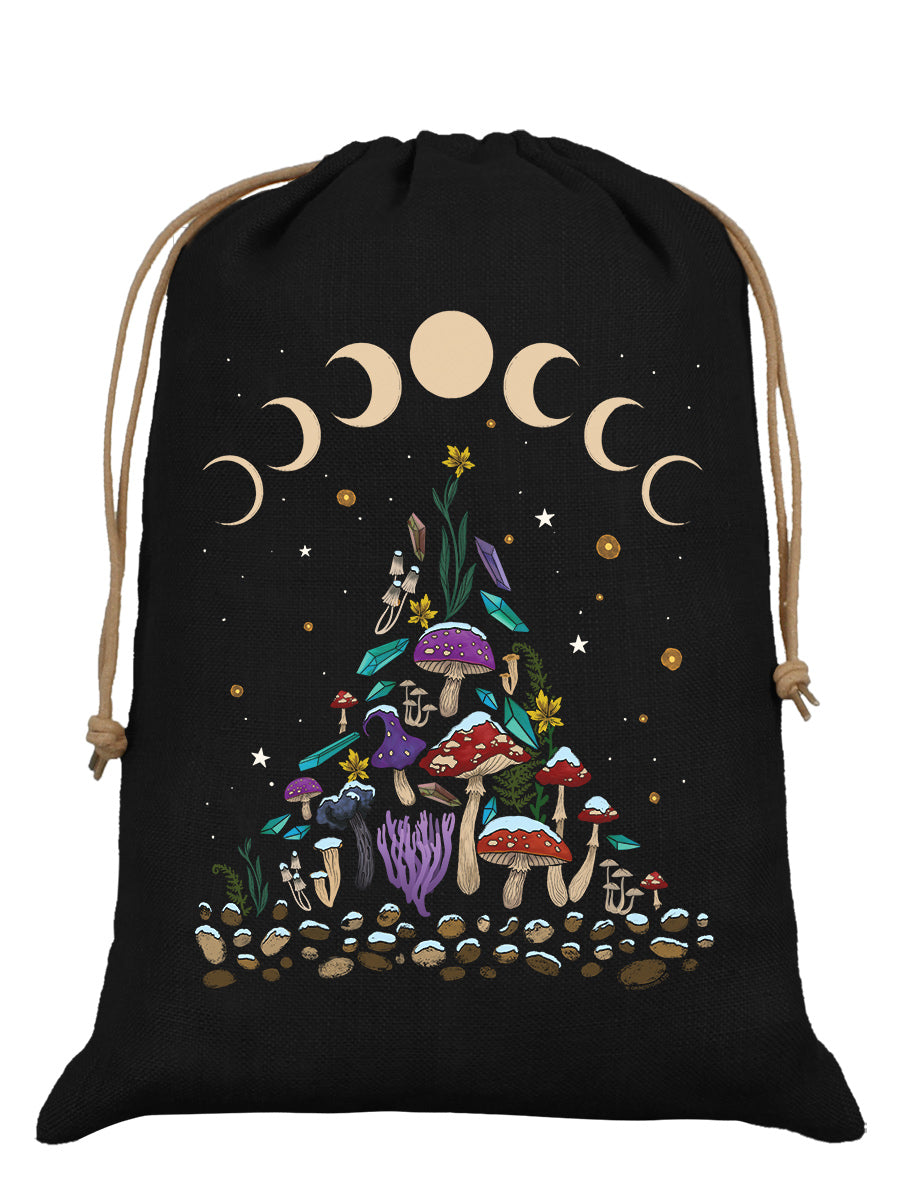 Mystical Roots Solstice Black Hessian Santa Sack