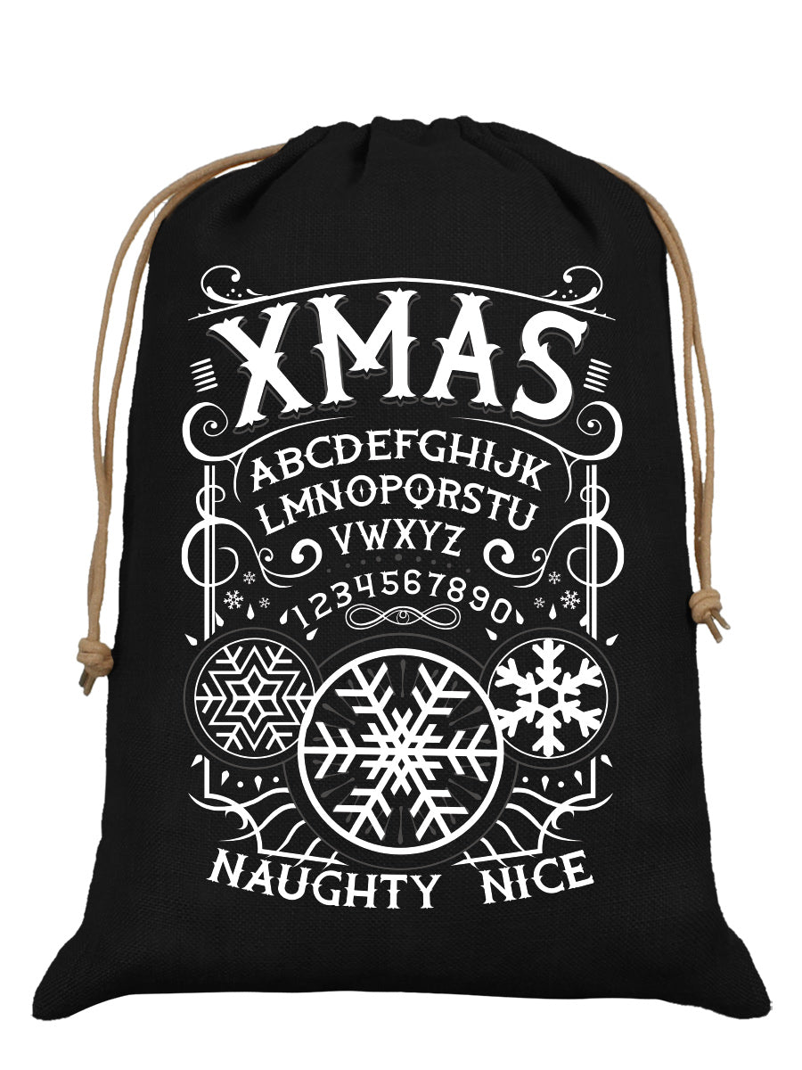 Xmas Ouija Black Hessian Santa Sack