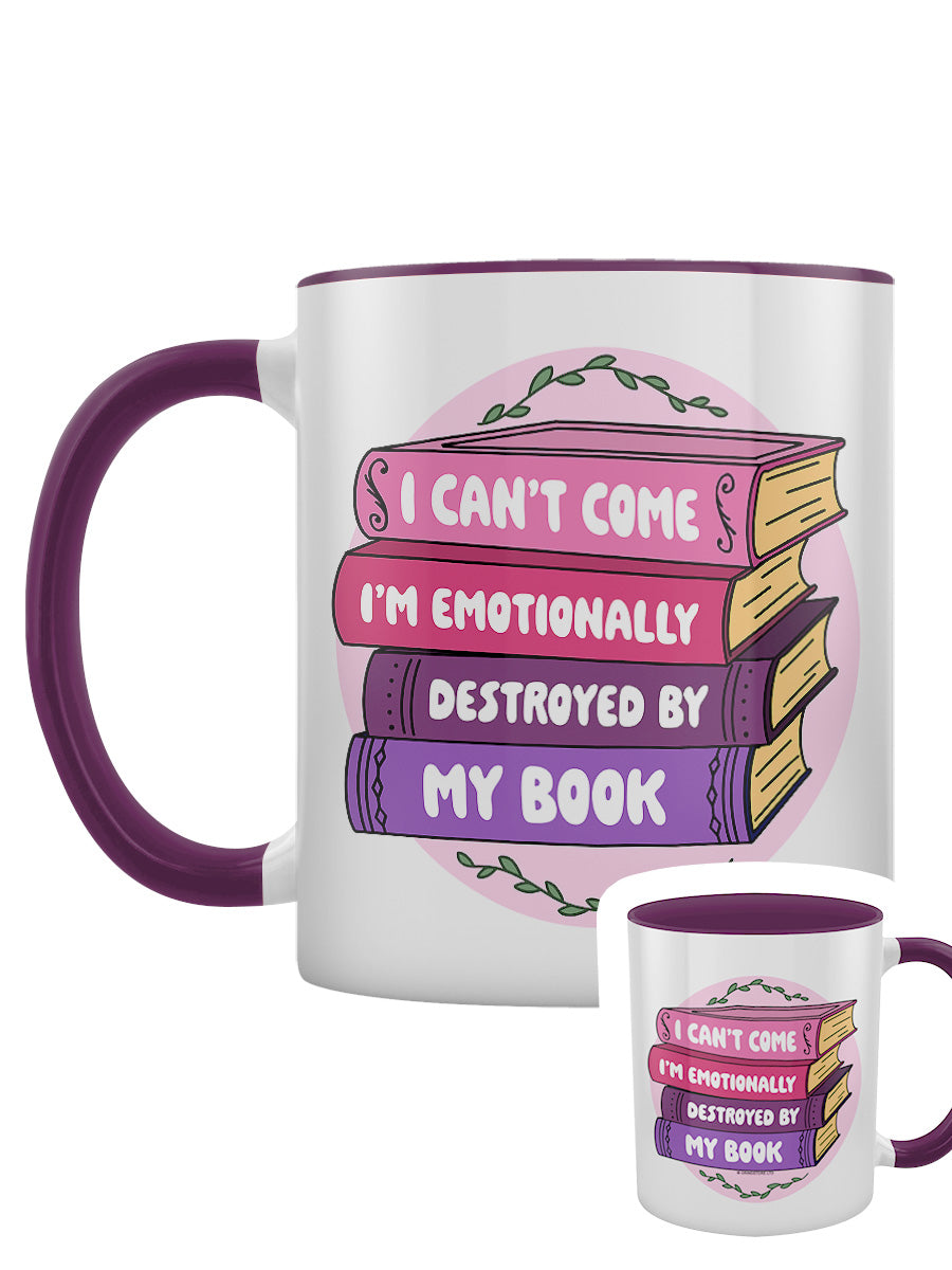 Emotionally Destroyed By My Book Purple Inner 2-Tone Mug