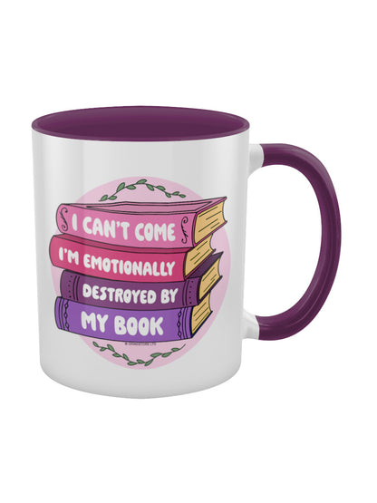 Emotionally Destroyed By My Book Purple Inner 2-Tone Mug