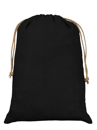 He Sees You When You're Sleeping Black Hessian Santa Sack