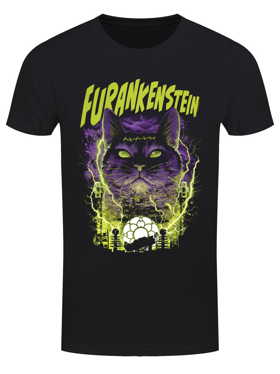 Horror Cats Furankenstein Men's Black T-Shirt