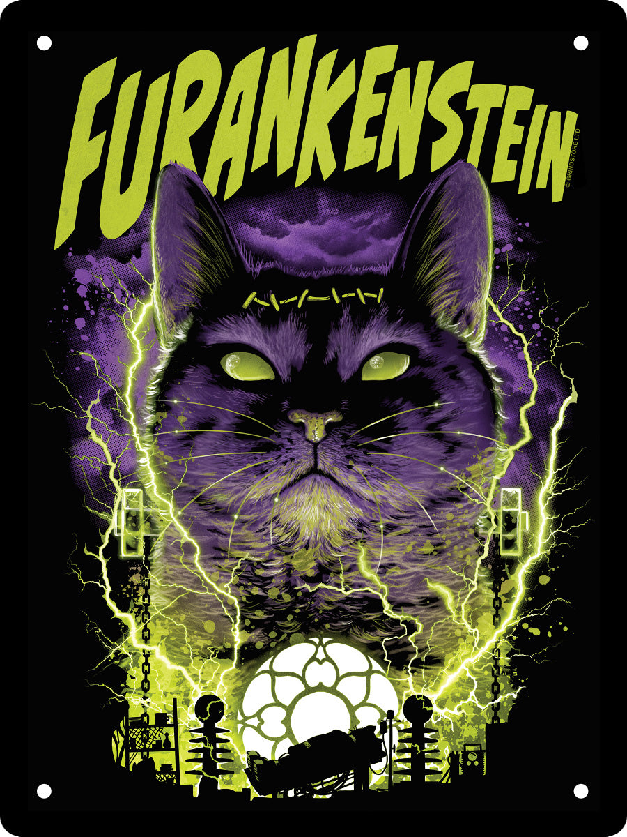 Horror Cats Furankenstein Mini Tin Sign