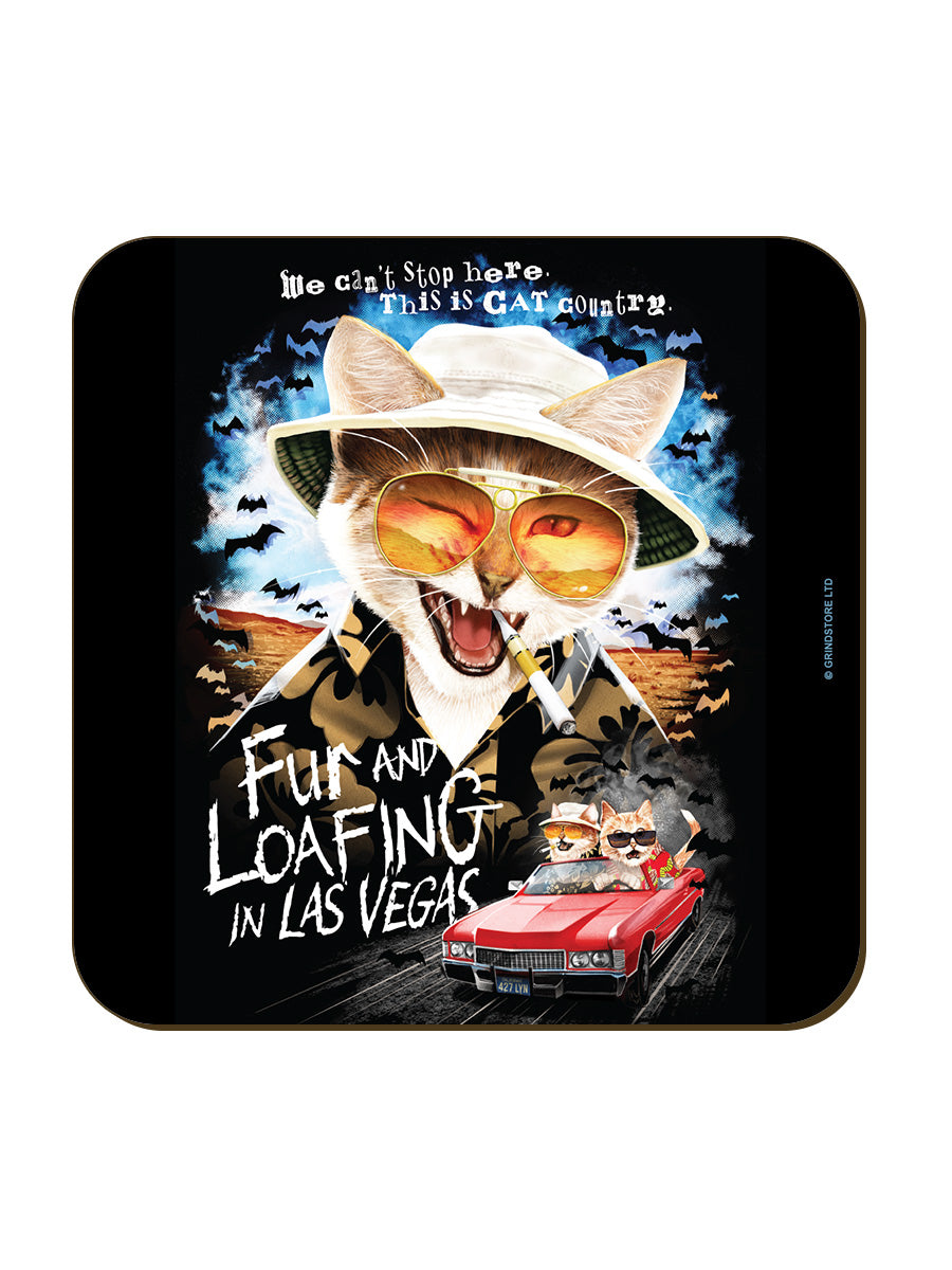 Horror Cats Fur And Loafing In Las Vegas Square Coaster