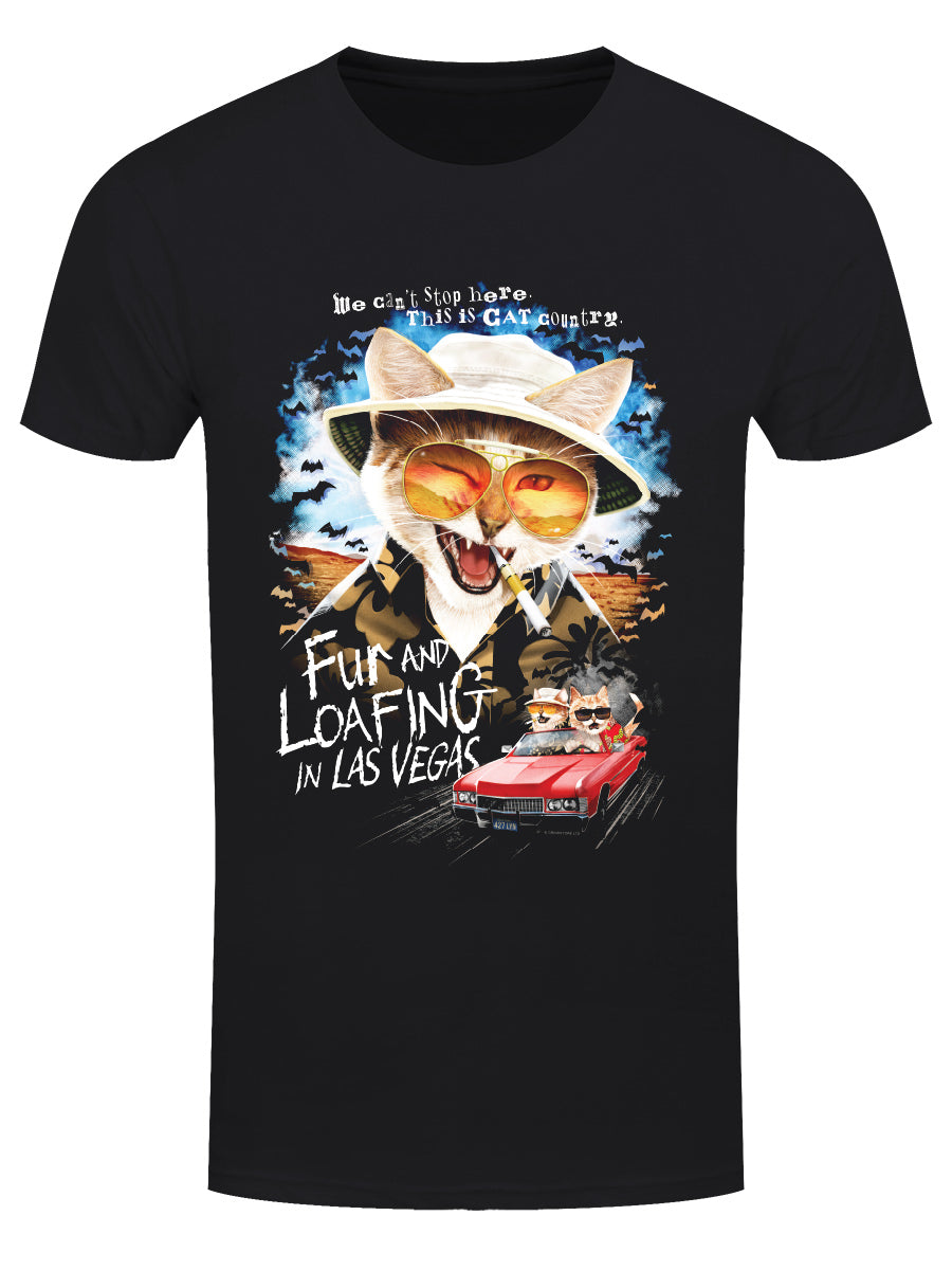 Horror Cats Fur And Loafing In Las Vegas Men's Black T-Shirt