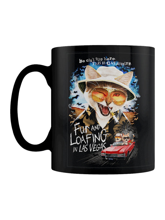 Horror Cats Fur And Loafing In Las Vegas Black Mug