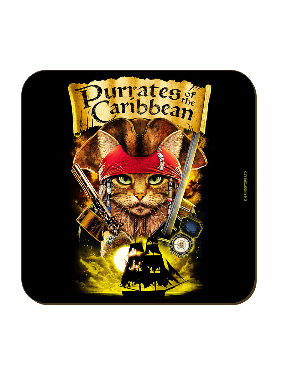 Horror Cats Purrates of The Caribbean Square Coaster