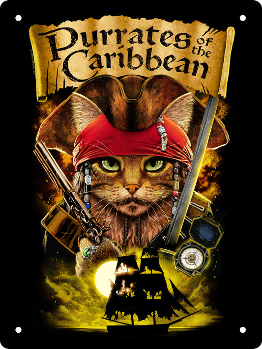 Horror Cats Purrates of The Caribbean Mini Tin Sign