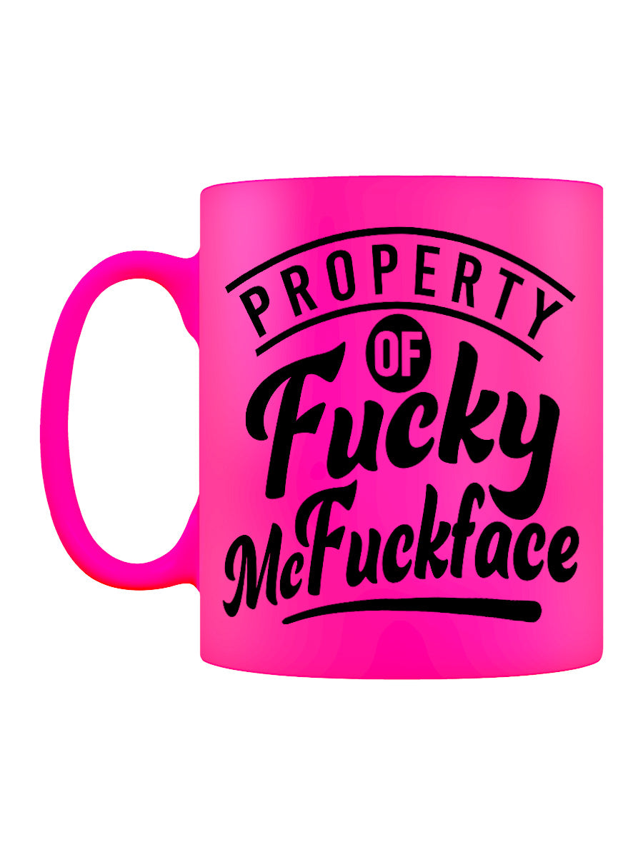 Property Of Fucky McFuckface Pink Neon Mug