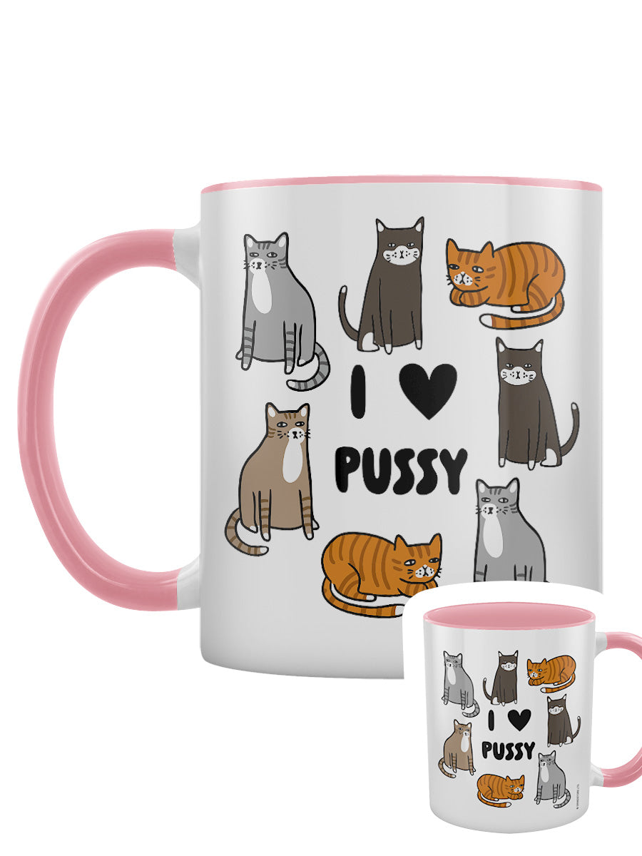 I Love Pussy Pink Inner 2-Tone Mug