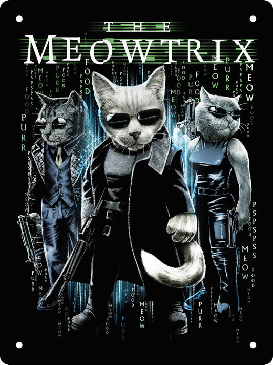 Horror Cats The Meowtrix Mini Tin Sign