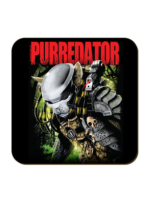 Horror Cats Purredator Square Coaster