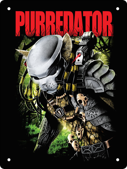 Horror Cats Purredator Mini Tin Sign