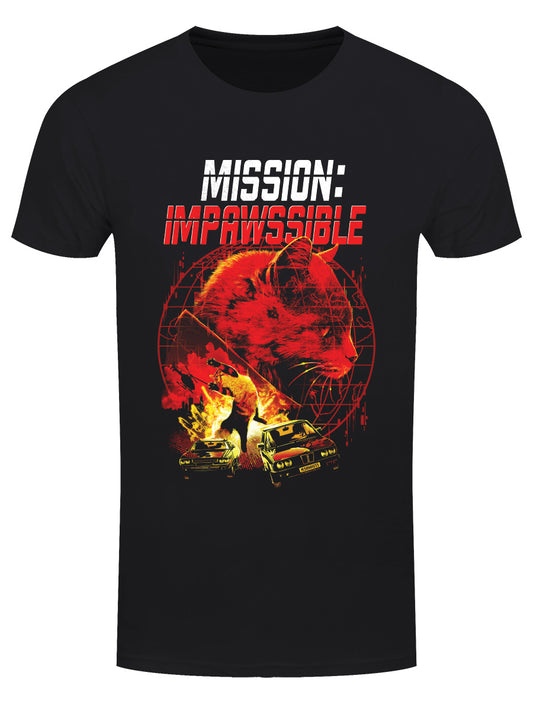 Horror Cats Mission: Impawssible Men's Black T-Shirt