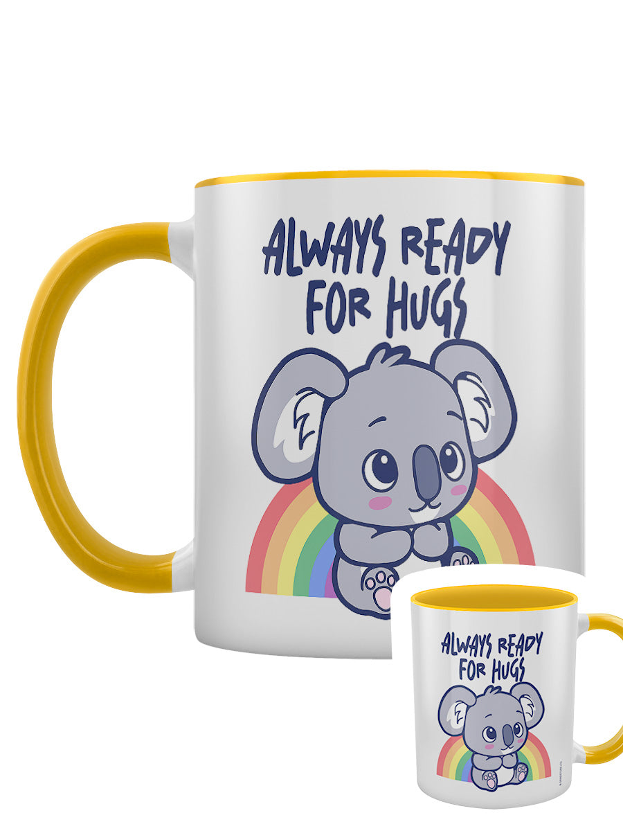 Koala Always Ready For Hugs Yellow Inner 2-Tone Mug