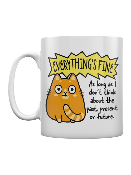 Everything's Fine Stressed Out Cat Mug