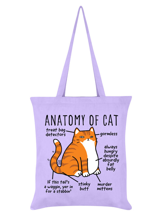 Anatomy Of Cat Lilac Tote Bag