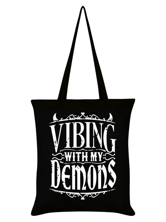 Vibing With My Demons Black Tote Bag