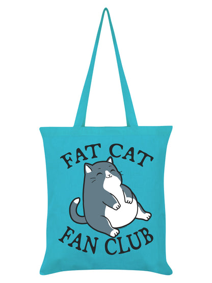 Fat Cat Fan Club Azure Blue Tote Bag