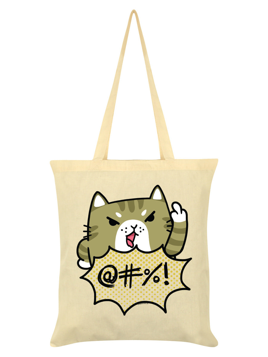 Sweary Cat Cream Tote Bag