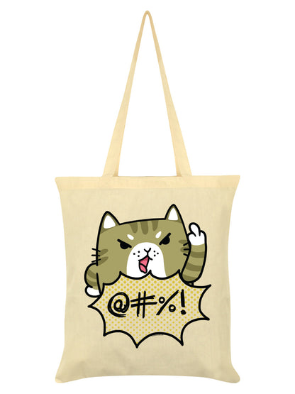 Sweary Cat Cream Tote Bag