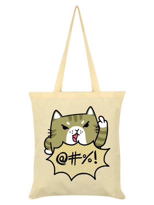 Sweary Cat Cream Tote Bag