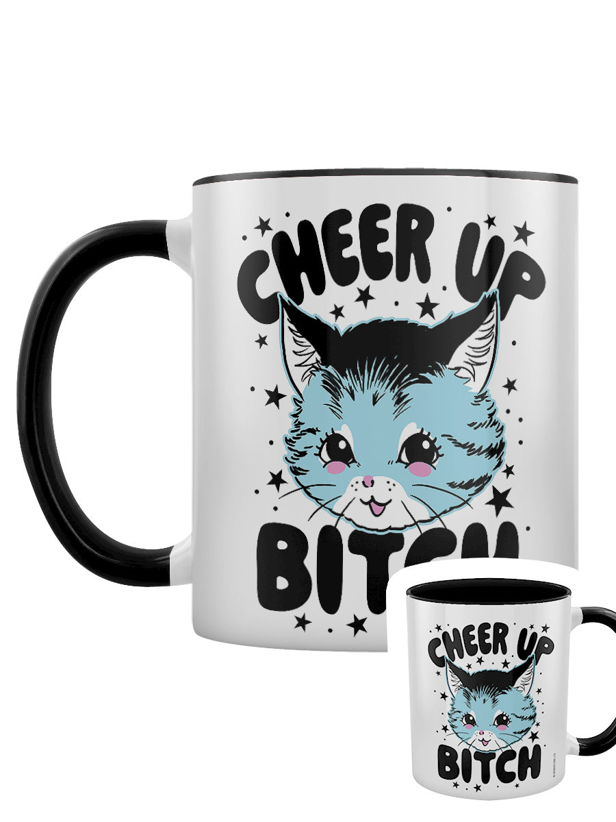 Kitsch Kitten Cheer Up Bitch Black Inner 2-Tone Mug