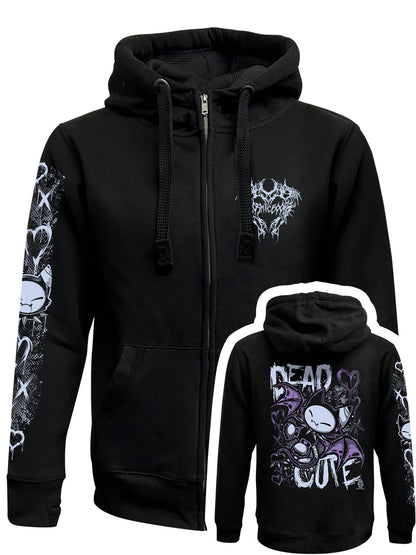 Cosmic Boop Dead Cute Black Zipped Premium Hoodie
