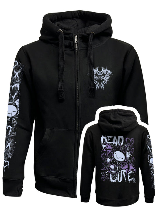 Cosmic Boop Dead Cute Black Zipped Premium Hoodie