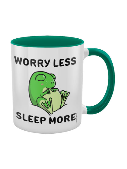 Worry Less Sleep More Green Inner 2-Tone Mug