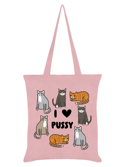 I Love Pussy Light Pink Tote Bag