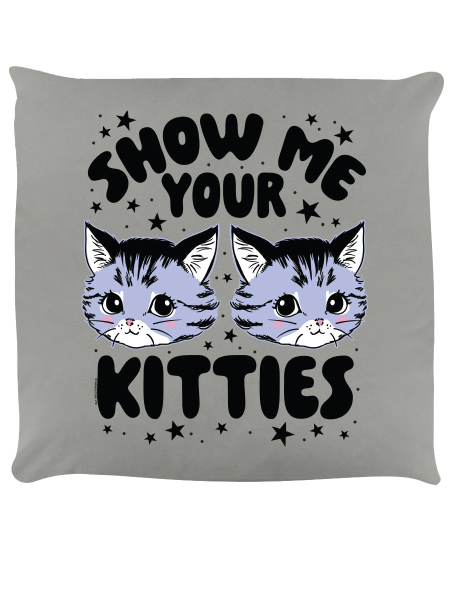 Kitsch Kitten Show Me Your Kitties Grey Cushion