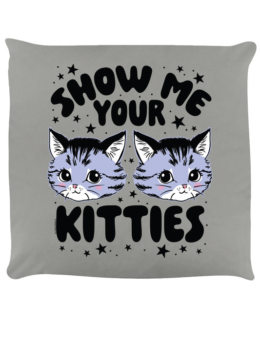 Kitsch Kitten Show Me Your Kitties Grey Cushion