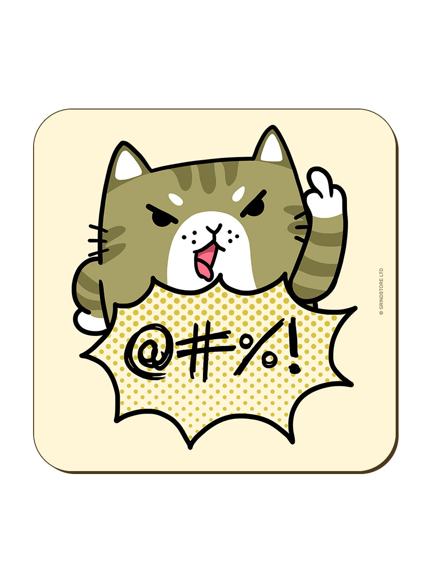 Sweary Cat Square Coaster