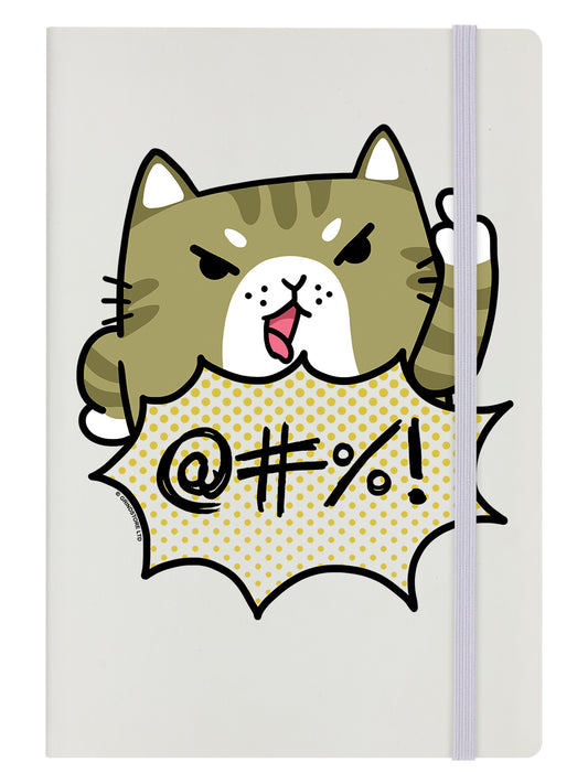 Sweary Cat Cream A5 Hard Cover Notebook
