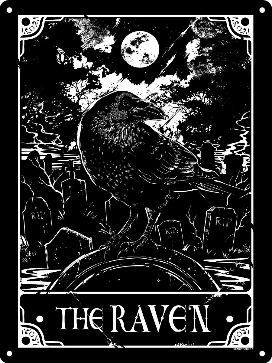 Deadly Tarot - The Raven Mini Tin Sign